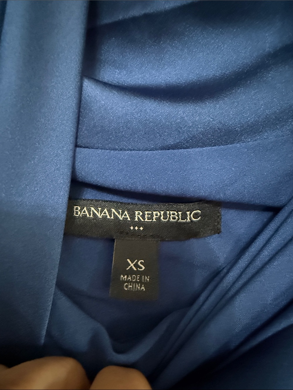 Banana Republic Deep Blue Satin Halter Slip Dress in Size XSMALL - Picture 3 of 4